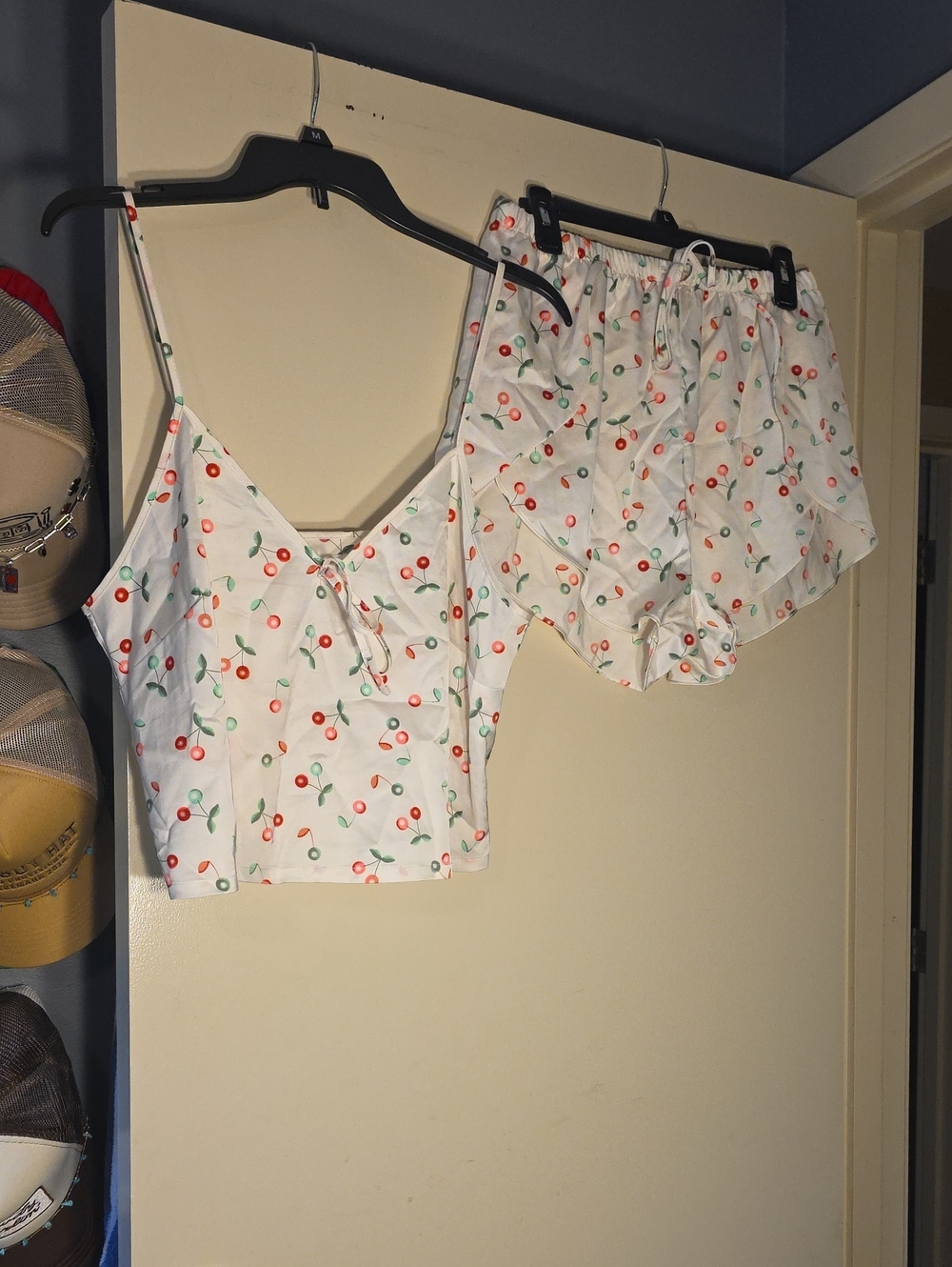 Colsie White Cami & Shorts Set with Cherry Print
